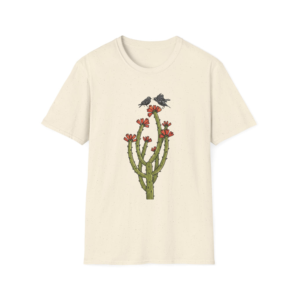 Cactus Bloom Tee with Bickering Birds