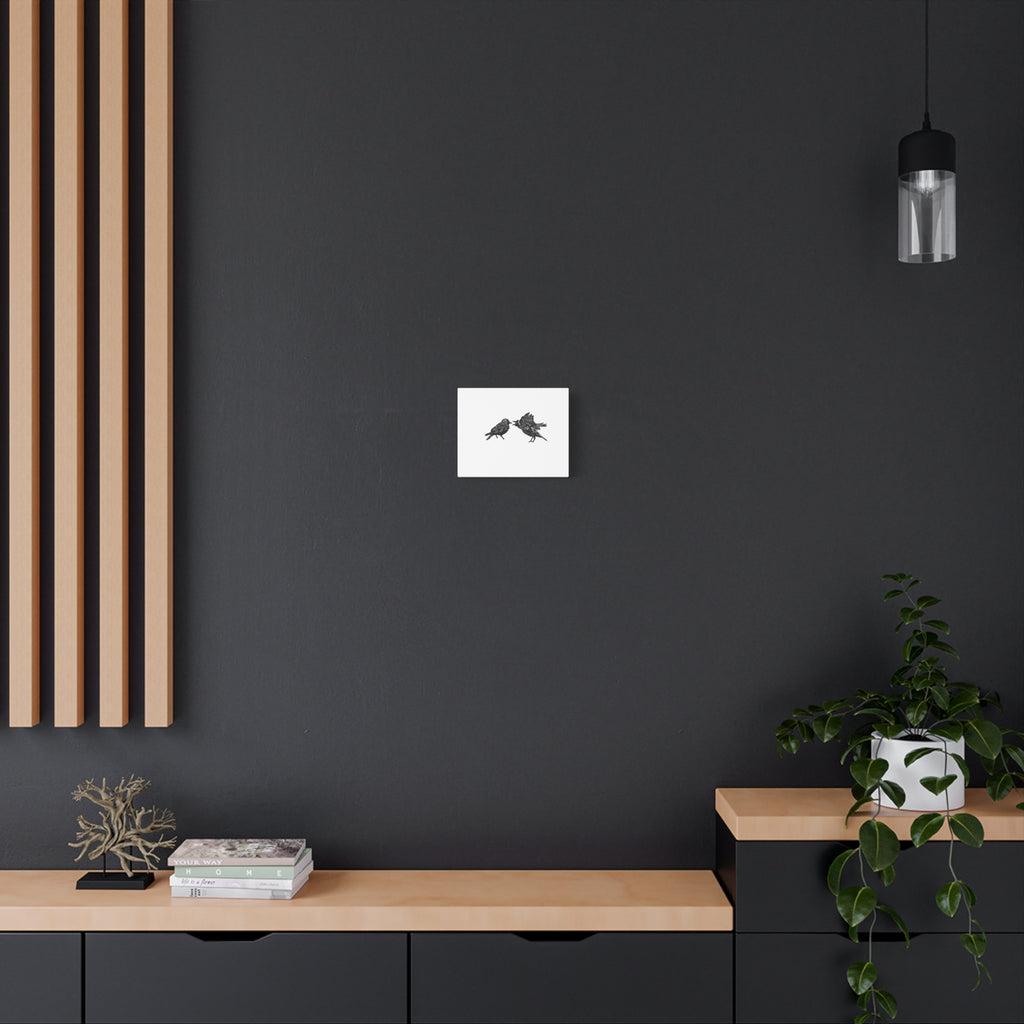 Bickering Birds Minimalist Canvas