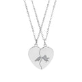 Engravable Break-Apart Heart Necklace Set – Personalized Split Heart Pendant for Best Friends or Couples