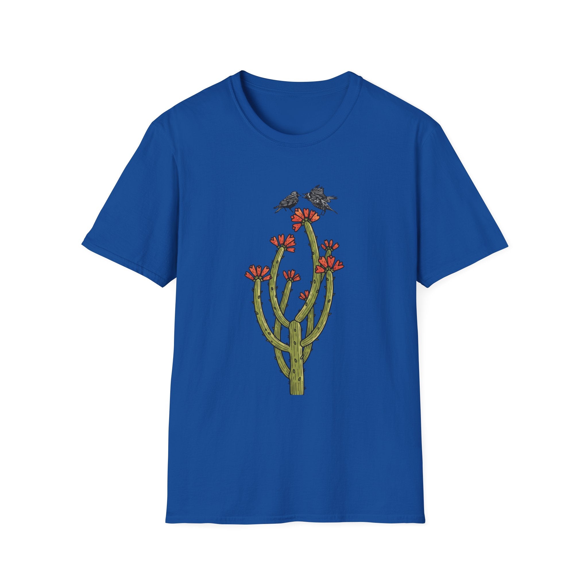 Cactus Bloom Tee with Bickering Birds