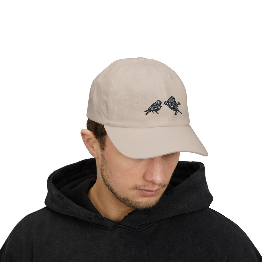 Dad Cap with Bickering Birds Embroidery