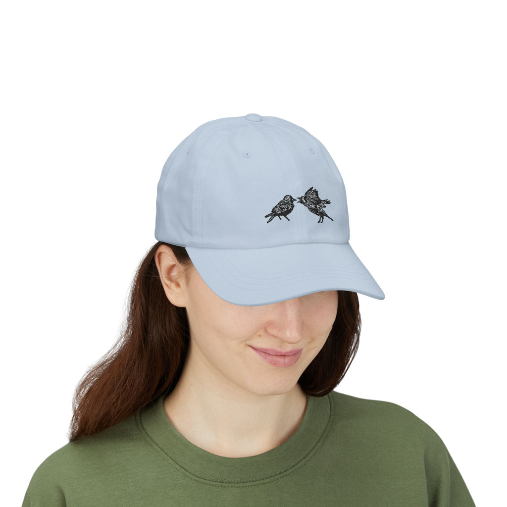 Dad Cap with Bickering Birds Embroidery