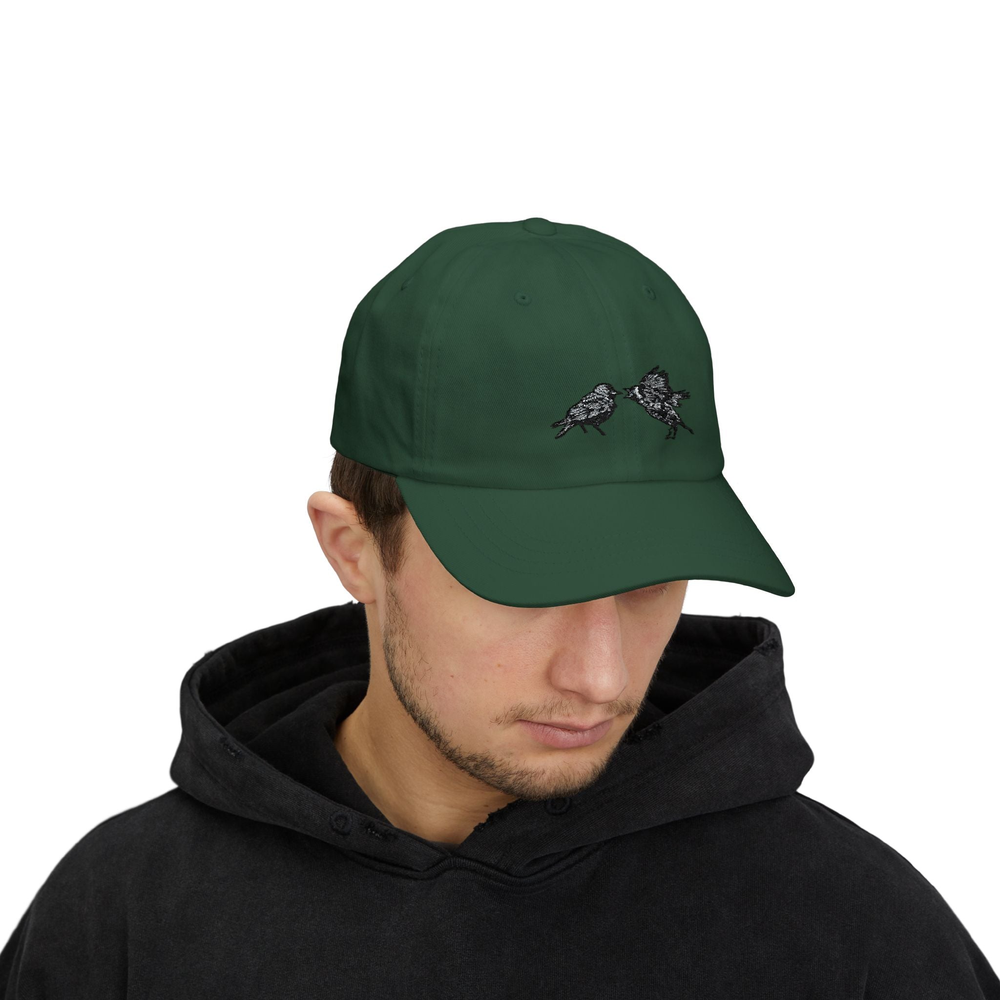 Dad Cap with Bickering Birds Embroidery
