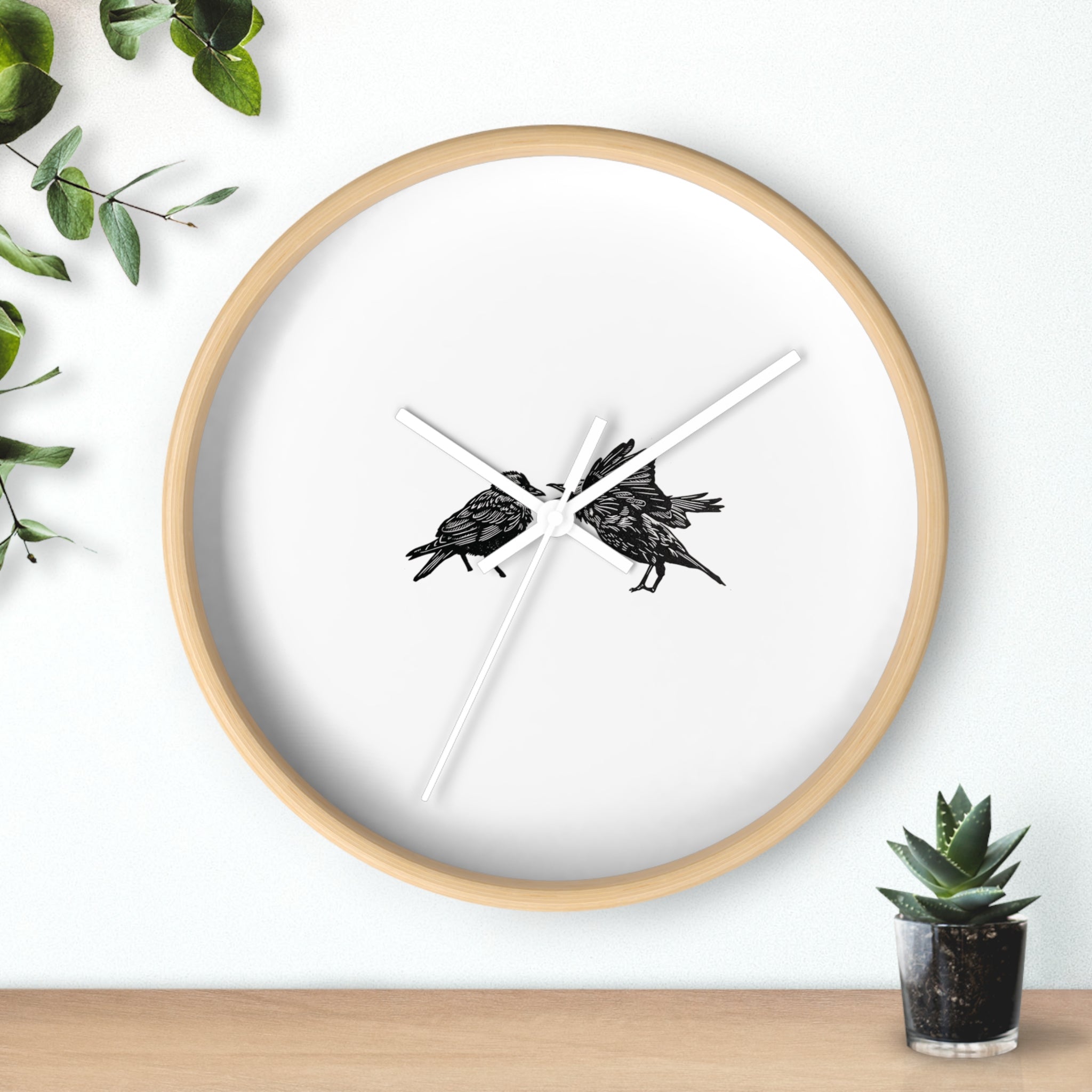 Bickering Birds Wall Clock
