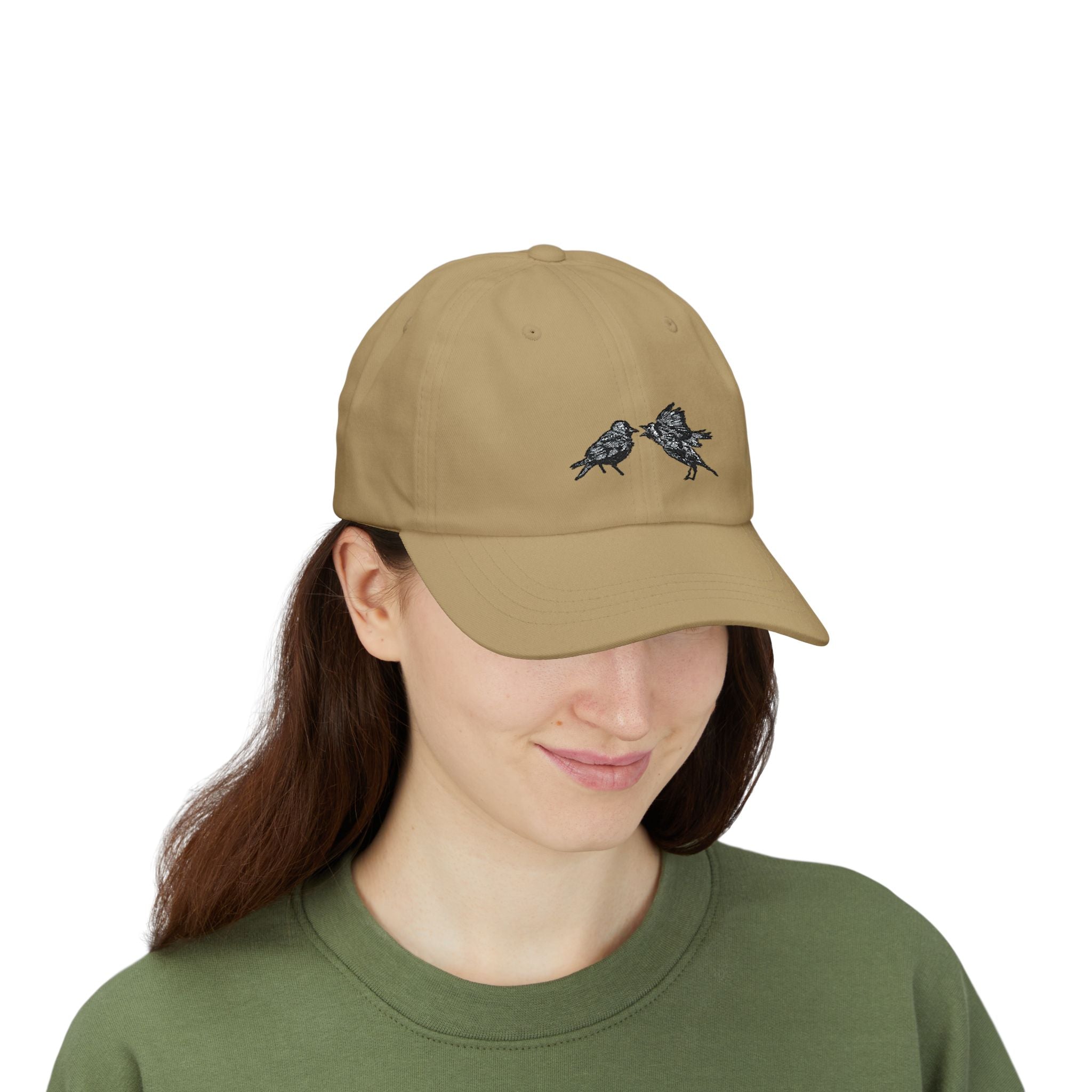Dad Cap with Bickering Birds Embroidery