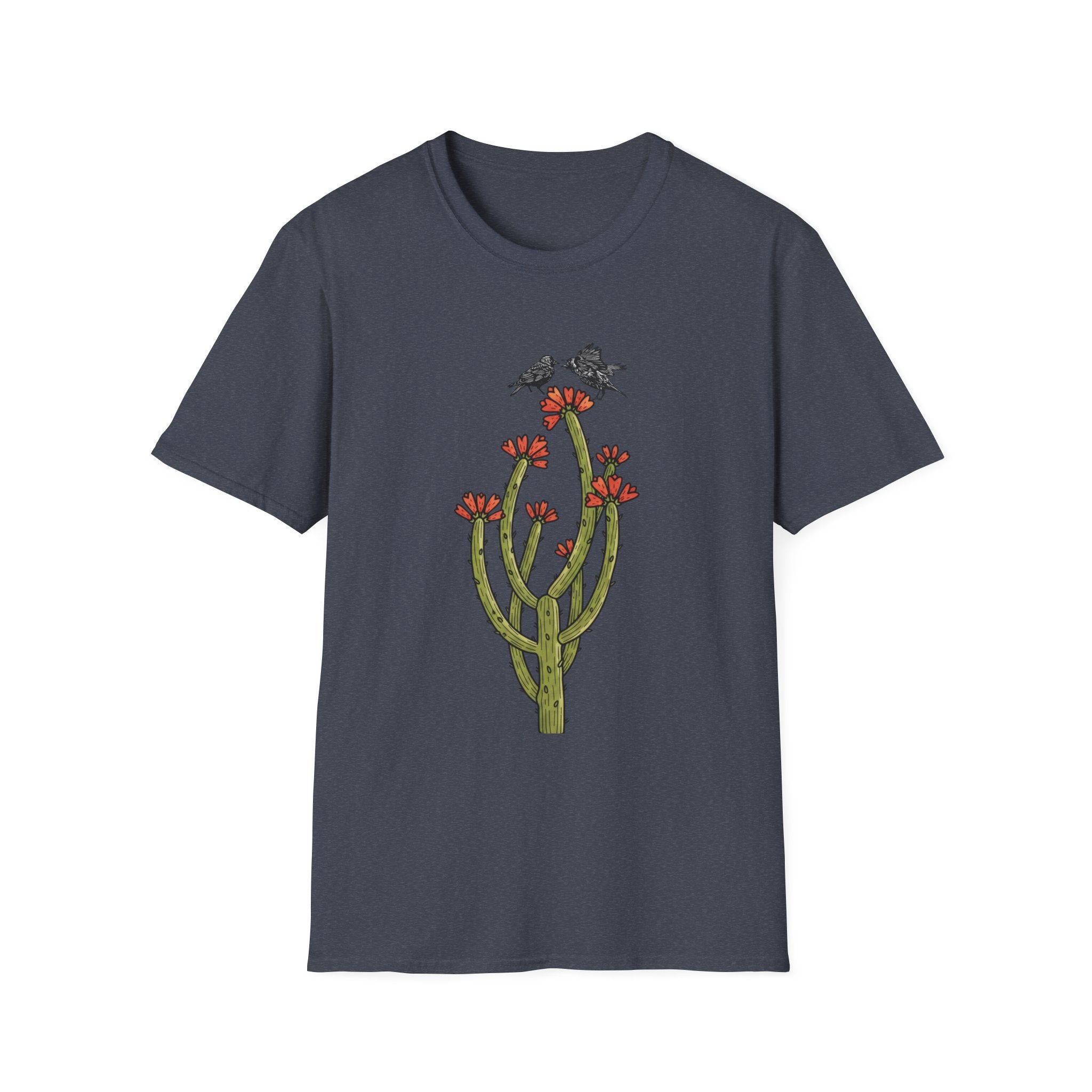 Cactus Bloom Tee with Bickering Birds