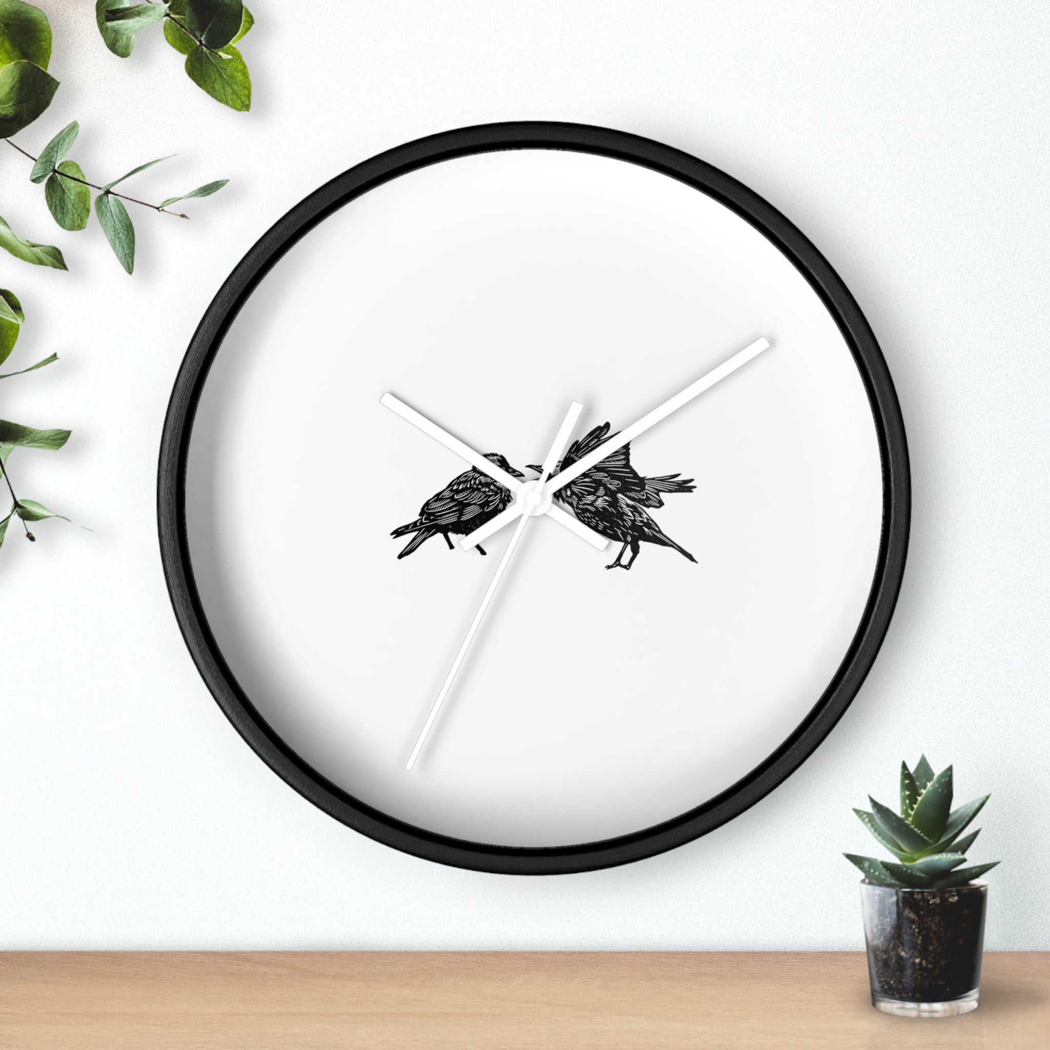 Bickering Birds Wall Clock