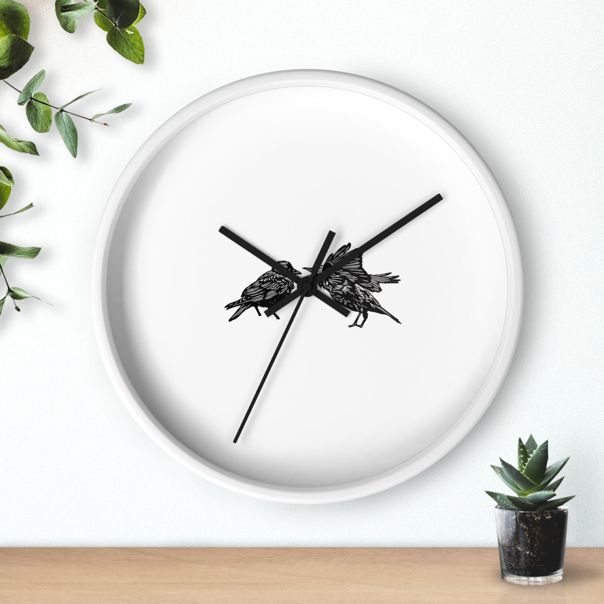 Bickering Birds Wall Clock