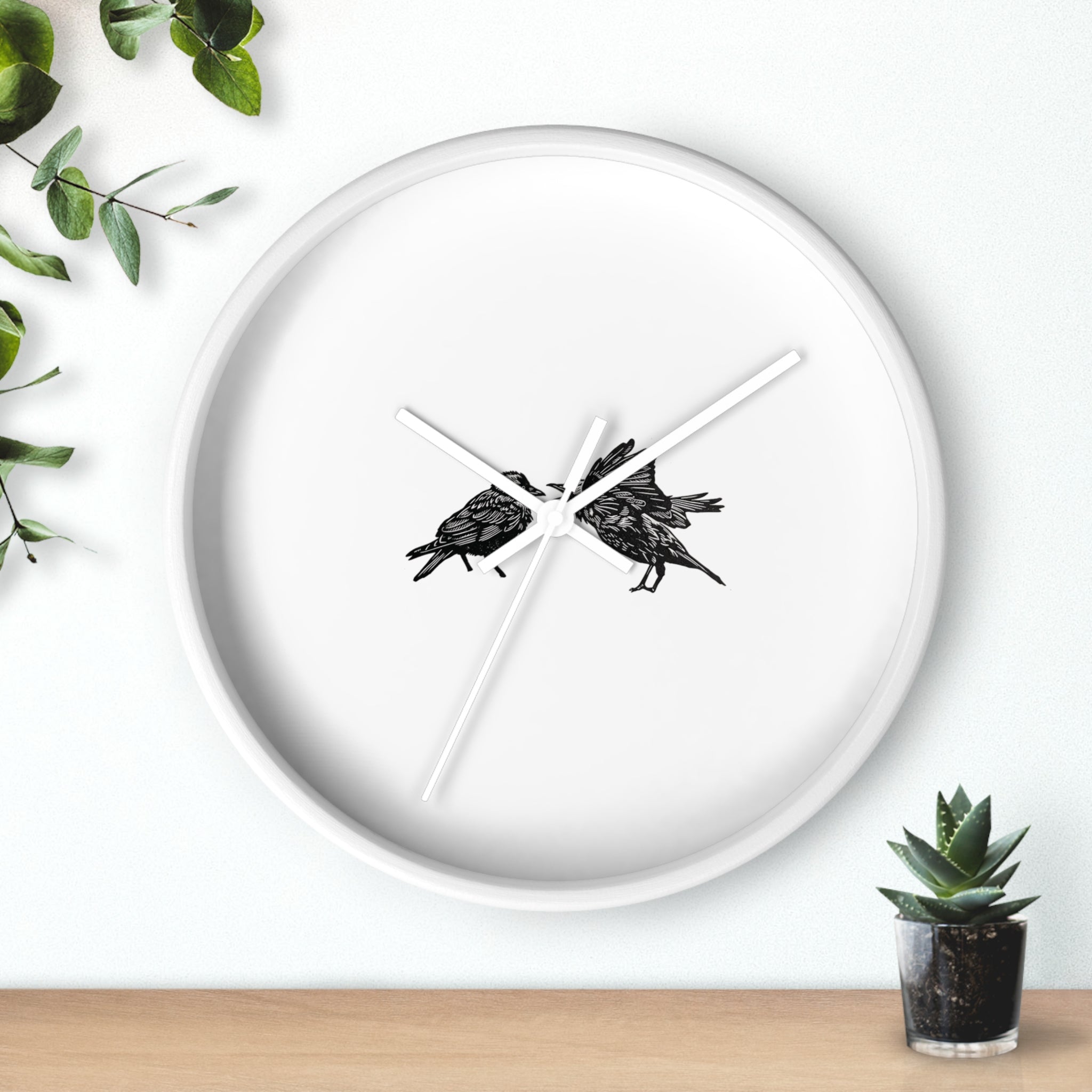 Bickering Birds Wall Clock