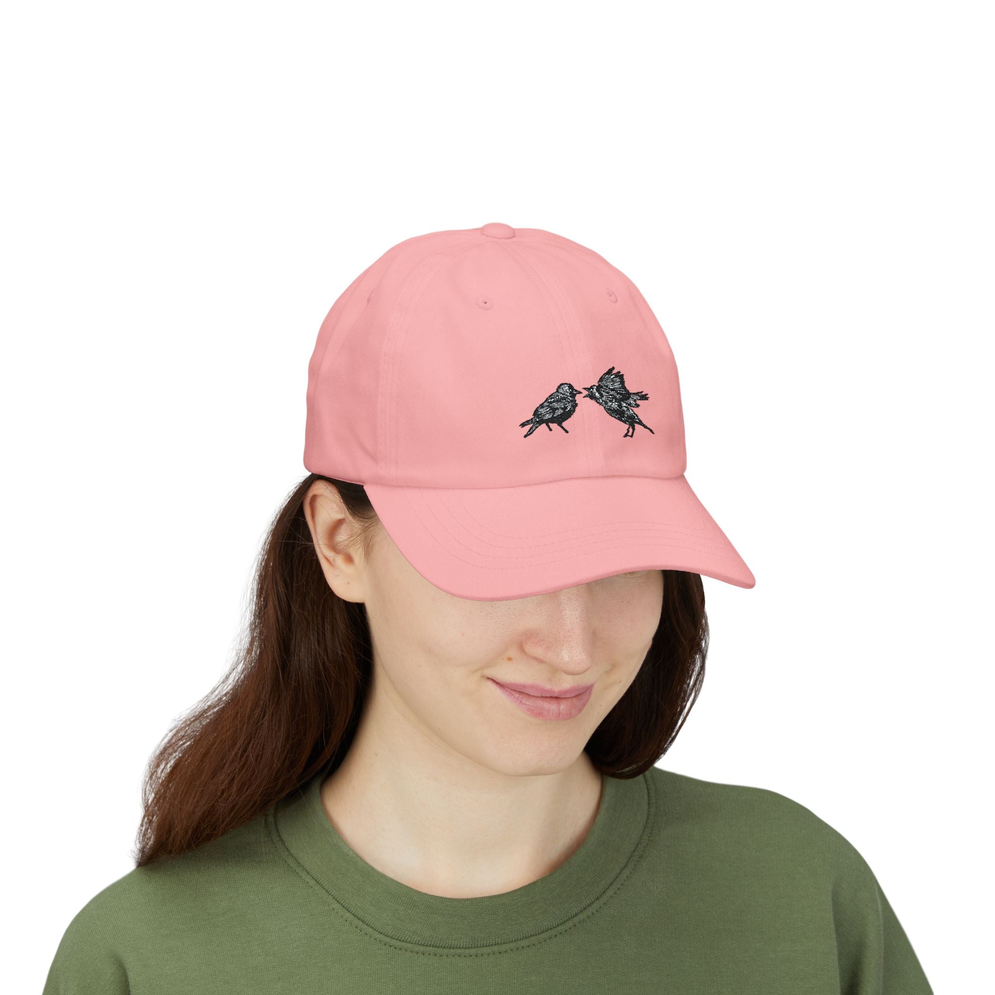 Dad Cap with Bickering Birds Embroidery