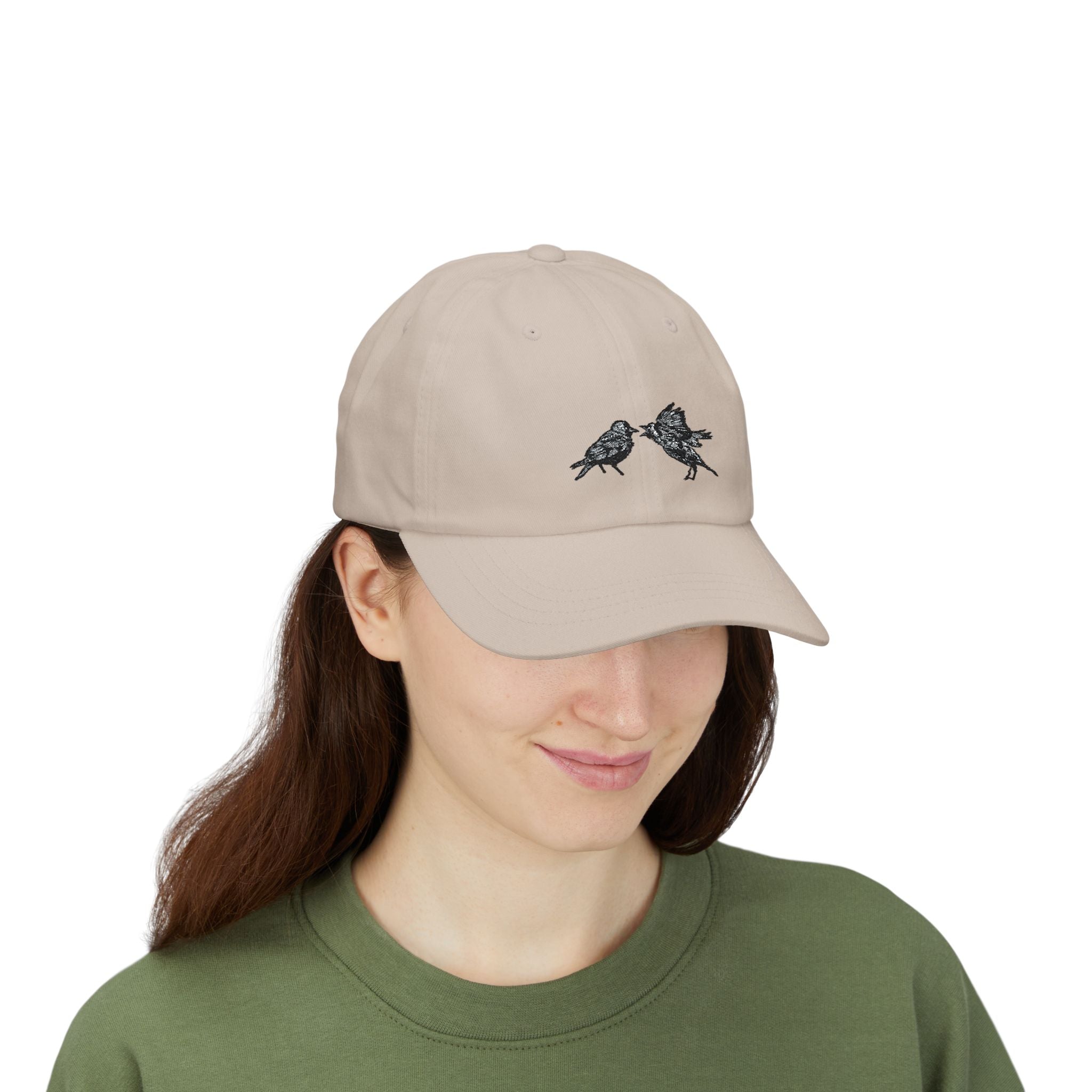 Dad Cap with Bickering Birds Embroidery