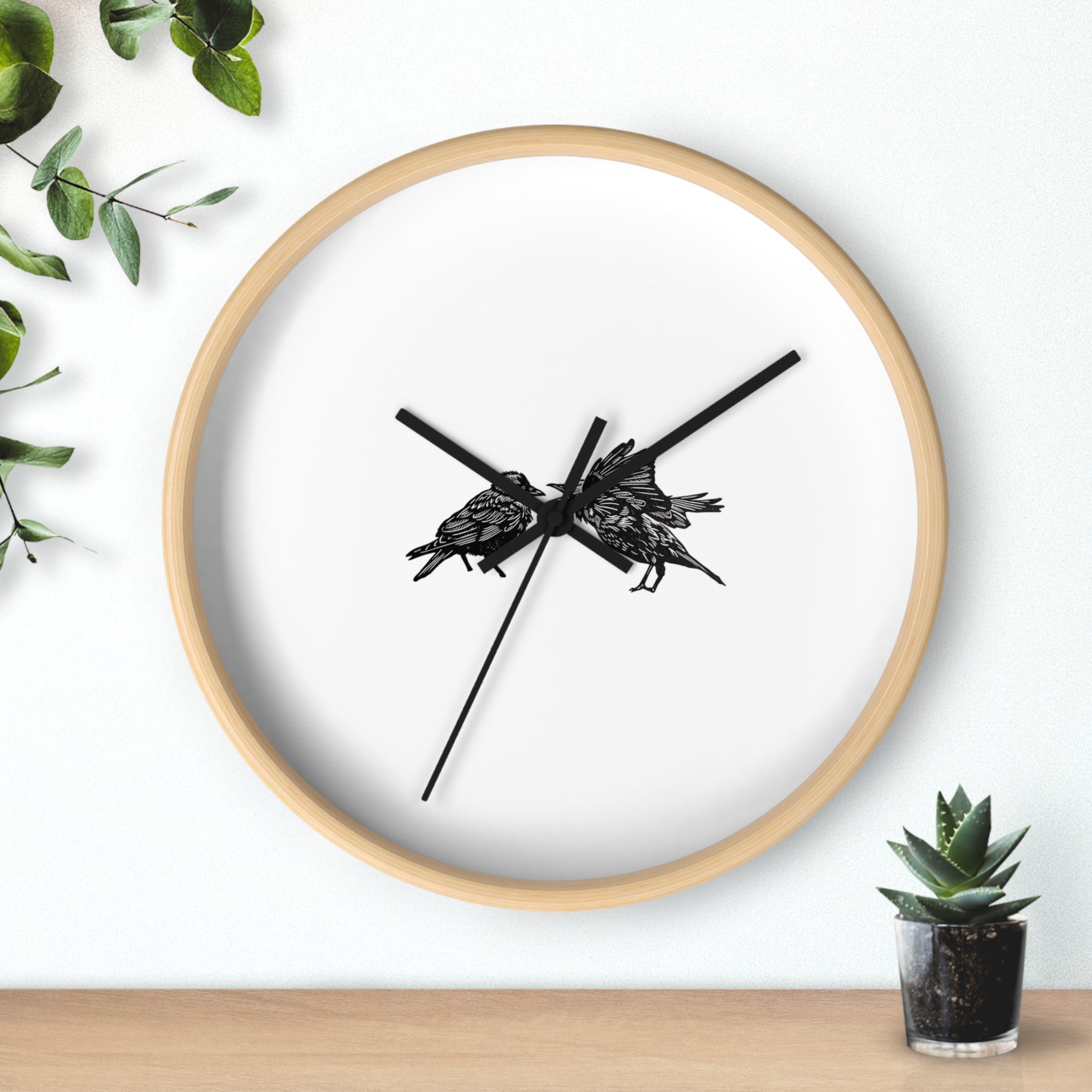 Bickering Birds Wall Clock