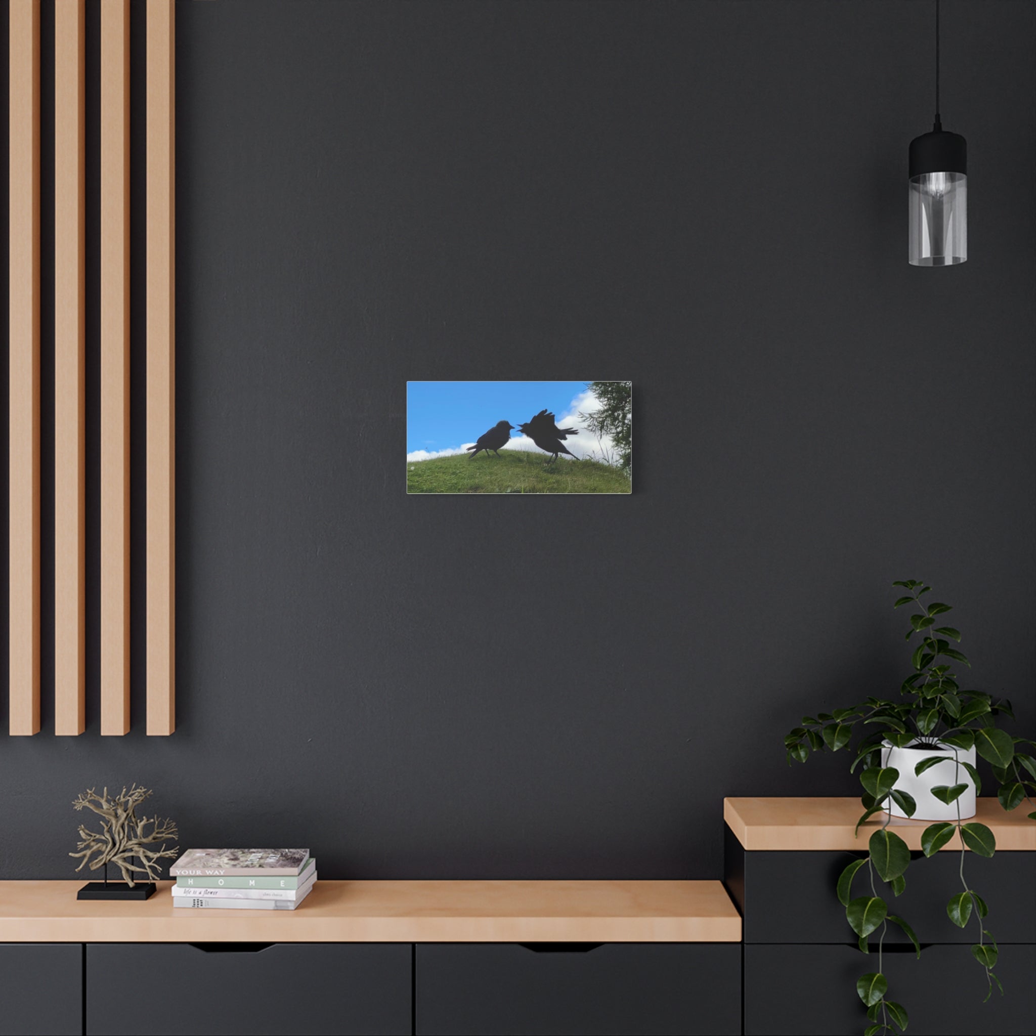 Bickering Birds Original Canvas Wall Art — Stretched 1.25"