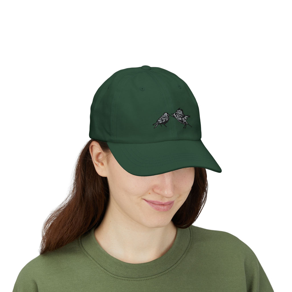 Dad Cap with Bickering Birds Embroidery